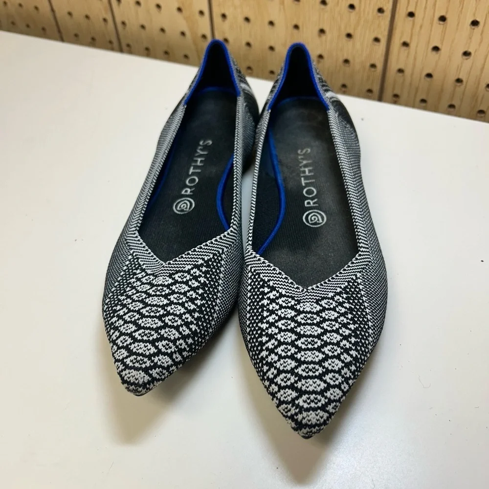 Rothy's Python Black and White Patterned Flats